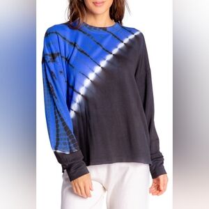 PJ Salvage cobalt blue tie dye lounge top size M